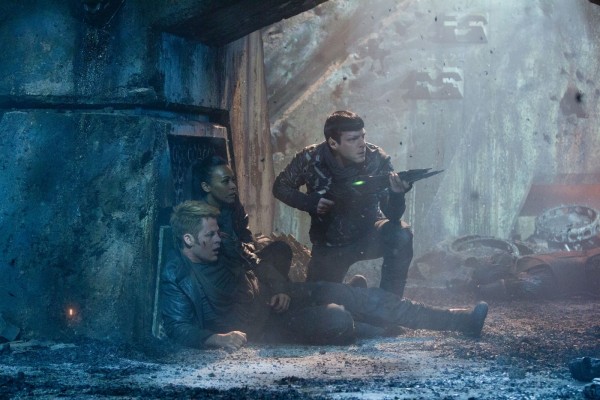 Kirk, Uhura & Spock mid-gunfight