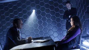 Agents Coulson and Ward interrogate a suspect.