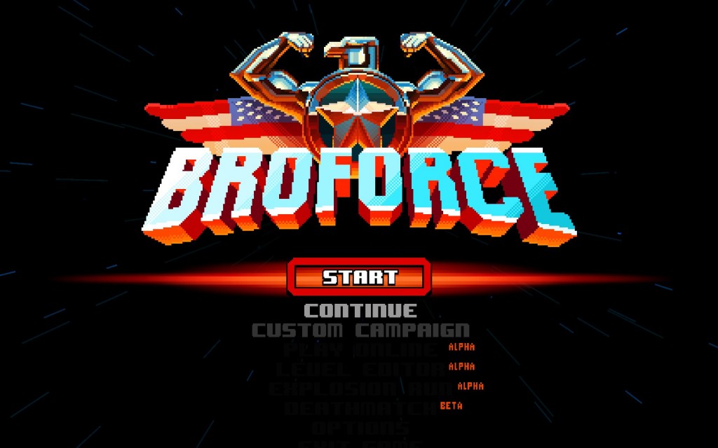 Broforce Title Screen