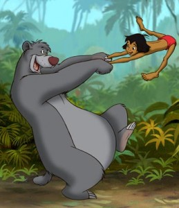 Baloo the bear with Mowgli